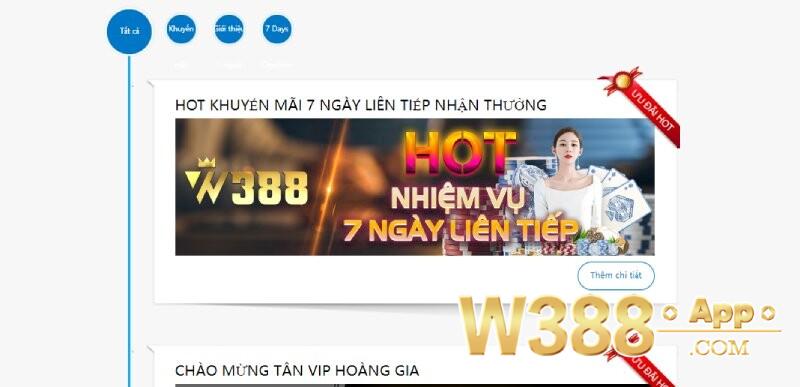 Một số lưu ý khi nhận khuyến mãi W388