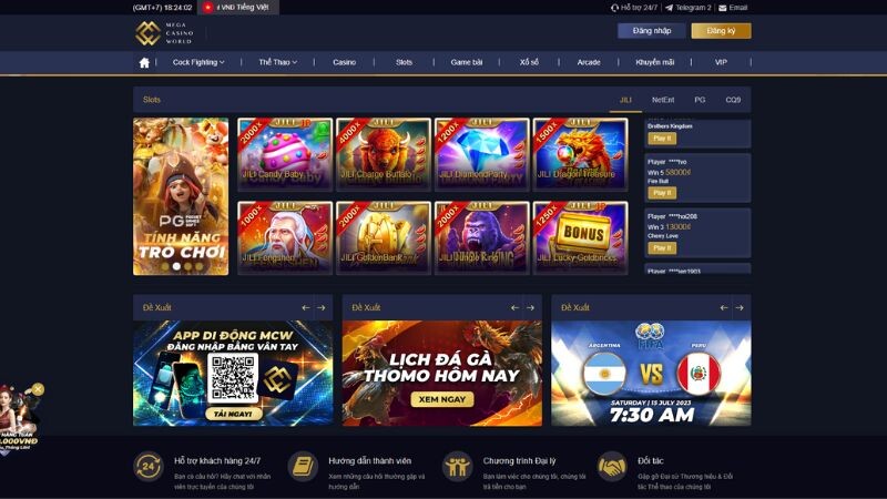 Các trò chơi có sẵn tại Casinomcw